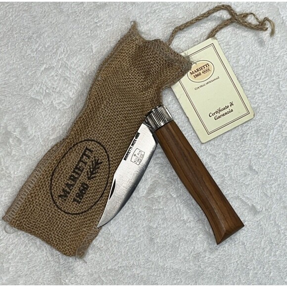 Marietti Inox Locking Blade Wooden Knife Alle-Pia Handcrafted Italian S… - Picture 1 of 9